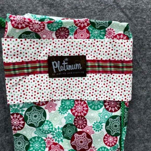 Matilda Jane Platinum Christmas Snowflake Stocking Red Green Cottagecore RARE - Picture 2 of 5